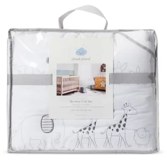 Crib Bedding Set Two by Two 4pc - Cloud Island&trade; Gray image {5}