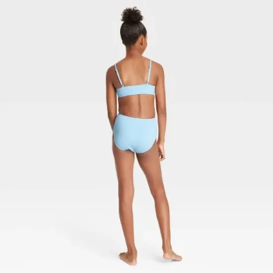 Girls' Warm Days Ahead Solid One Piece Swimsuit - art class&trade; Light Blue image {1}