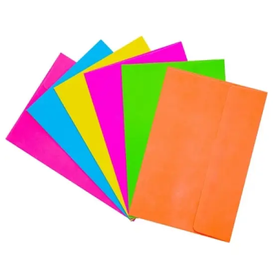 Paper Junkie 112 Pack Bright Neon Colored Envelopes with Self-Adhesive, Bulk Set for 4x6 Invitations, Greeting Cards, Birthday, Baby Shower (A6) image {6}