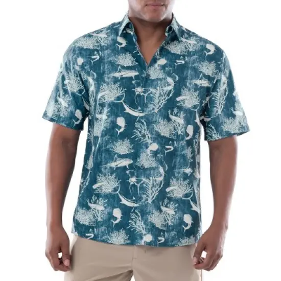 Guy Harvey Men's Denim Shells Short Sleeve Fishing Shirt image {4}