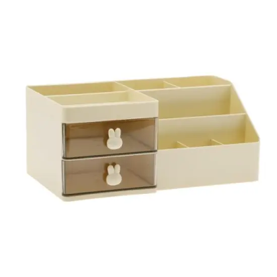 Unique Bargains Makeup Organizer W/ 2 Drawer 8 Grids 1 Pc image {9}