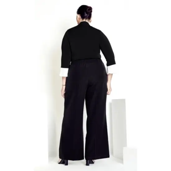 Women's Plus Size Roselyn Wrap Top - black | AVENUE STUDIO image {1}