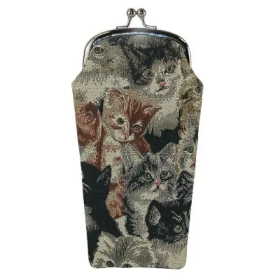 CTM Women's Cat Print Tapestry Glasses Case image {2}