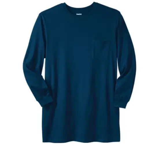 KingSize Men's Big & Tall Shrink-Less&trade; Lightweight Longer-Length Long-Sleeve Crewneck Pocket Tee image {6}