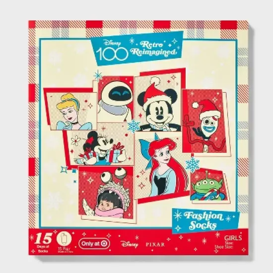 Girls' Disney 100 15 Days of Socks Advent Calendar - Gray image {4}