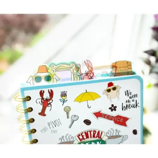 Silver Buffalo Friends Doodle Icons Collage 5-Tab Spiral Notebook Journal image {4}