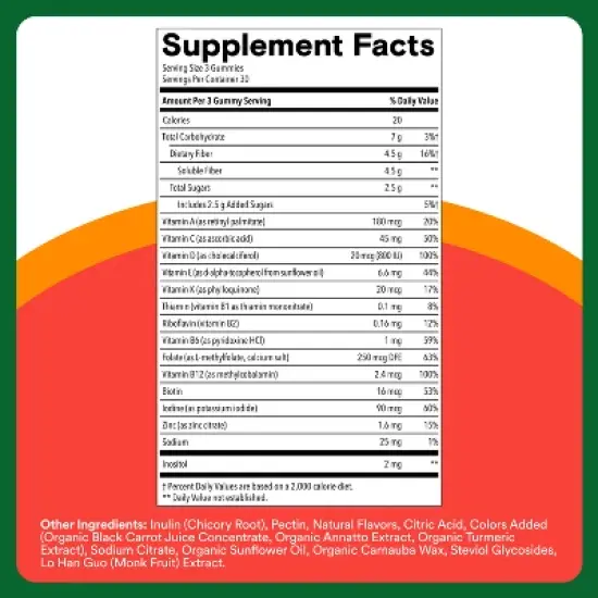 SmartyPants Kids Multivitamin & Fiber Gummies for Digestive Health - 90ct image {3}