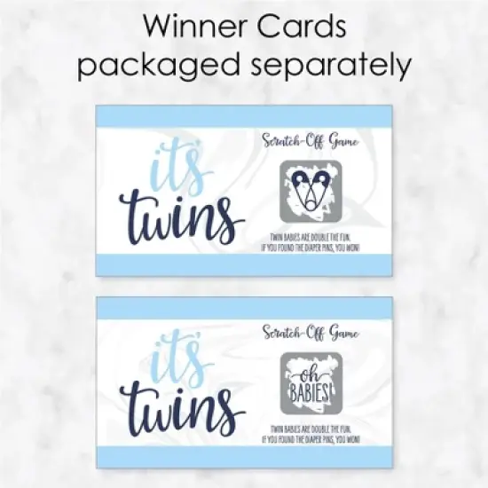 Big Dot of Happiness It's Twin Boys - Blue Twins Baby Shower Game Scratch Off Cards - 22 Count image {2}
