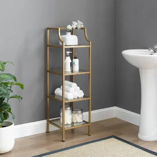 40" Aimee Short Etagere Gold - Crosley image {4}