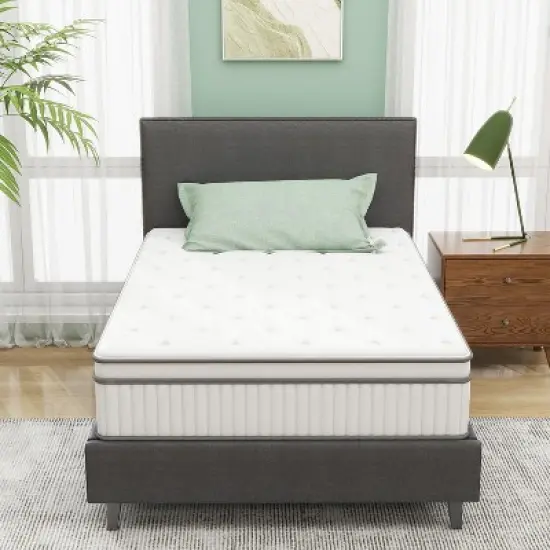 IULULU Mattress, Certified Safe Foam and Spring Hybrid Medium Firm Durable Support Mattress image {8}