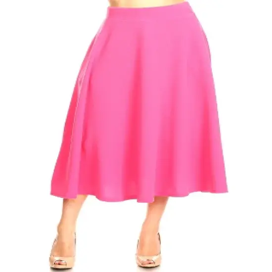 Women's Flared Midi Skirt with pockets - White Mark image {14}