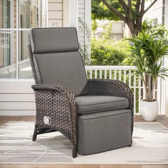 Outdoor Adjustable Reclining Patio Lounge Chair image {10}