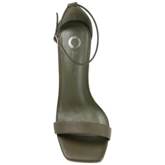 Journee Collection Womens Everton Tru Comfort Foam Open Toe High Stiletto Pumps Olive 9.5 image {3}