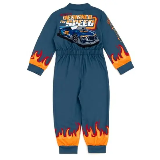 Hot Wheels French Terry Racing Zip Up Coverall Toddler image {2}