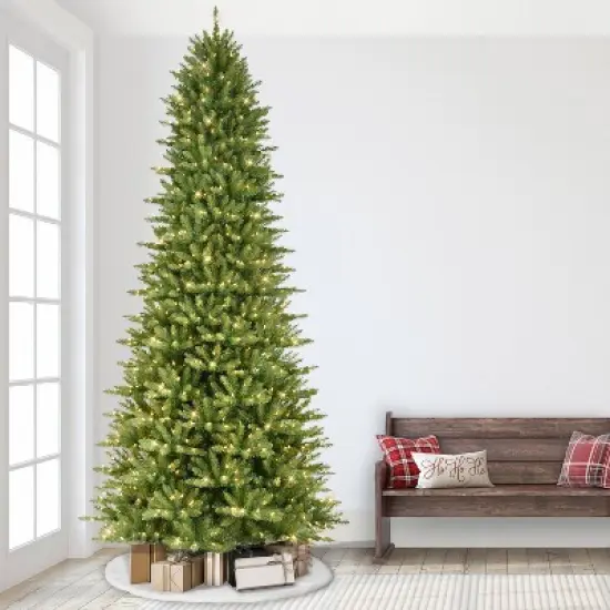 9ft Pre-lit Full Artificial Christmas Tree Forest Fir - Puleo image {1}