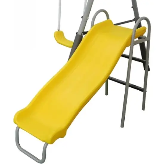 XDP Recreation The Titan Outdoor Backyard Toddler Playground Swing Set with Slide, 2 Swings, See-Saw, and Trapeze for Kids Ages 3 to 8 Years image {2}