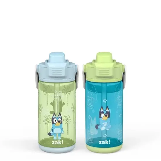 Zak Designs 2pc 16oz Antimicrobial Beacon Bottles with Straw image {7}