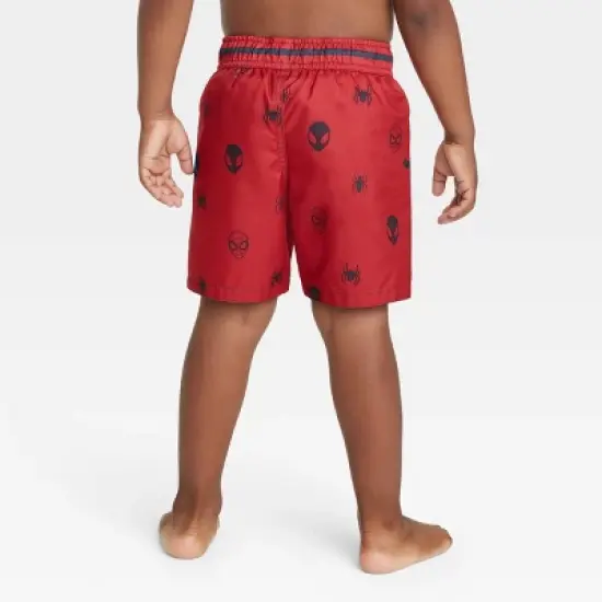 Toddler Boys' Spider-Man Swim Shorts - Red 12M image {2}