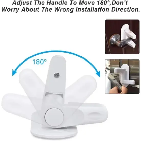 Childproof Door Lever Lock,(2 Pack) Prevents Toddlers Pets From Opening Doors, Door Handle Lock for Babyproofing image {4}