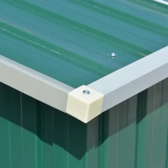 vidaXL Metal Garden Shed, Galvanized Steel Construction with Powder-Coated Finish, Outdoor Storage House, Sliding Doors, Green, 101.2"x154.3"x71.3" image {4}