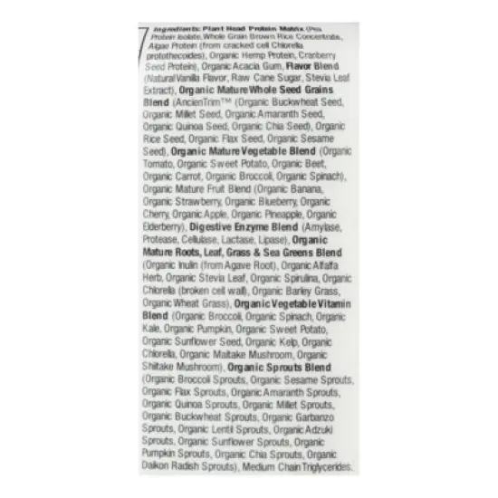 Genceutic Naturals Real Meal Vanilla Protein Powder Vegan - 2.3 lb image {1}