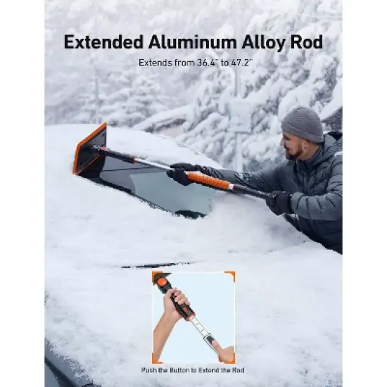 AstroAI 47.2 Inch 2-in-1 Snow Scraper Snow Broom and Detachable Ice Scraper for Cars, Trucks, SUVs image {2}