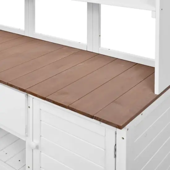 Hrinhom 50.2"W Solid Fir Wood Potting Bench,Garden Workstation image {12}