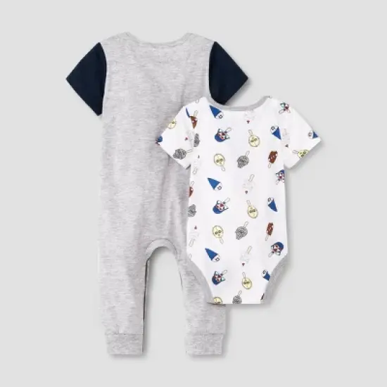 Baby Boys' 2pk Star Wars Romper Set - Heather Gray image {1}