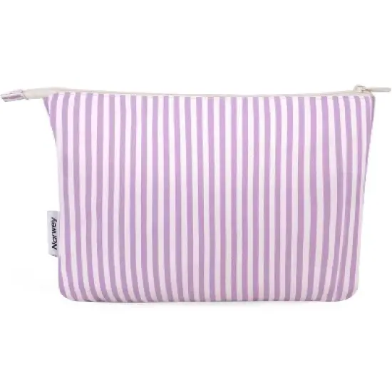 Narwey Small Striped Makeup Bag for Purse Travel Makeup Pouch Cosmetic Bag image {6}