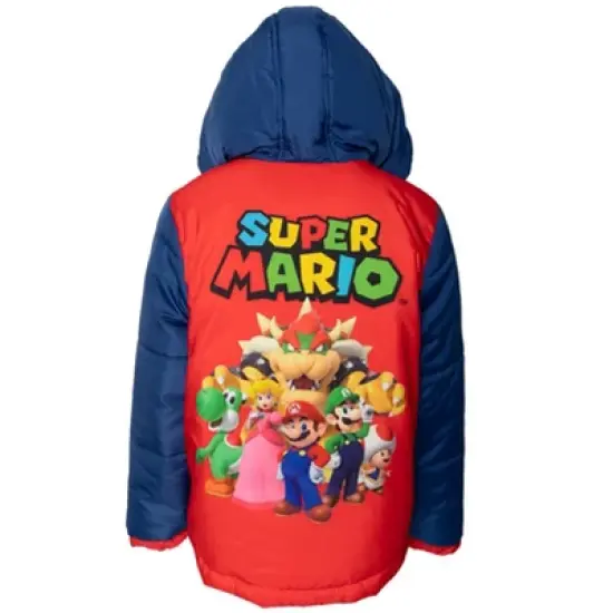 SUPER MARIO Nintendo Mario Princess Peach Yoshi Puffer Jacket Toddler image {1}