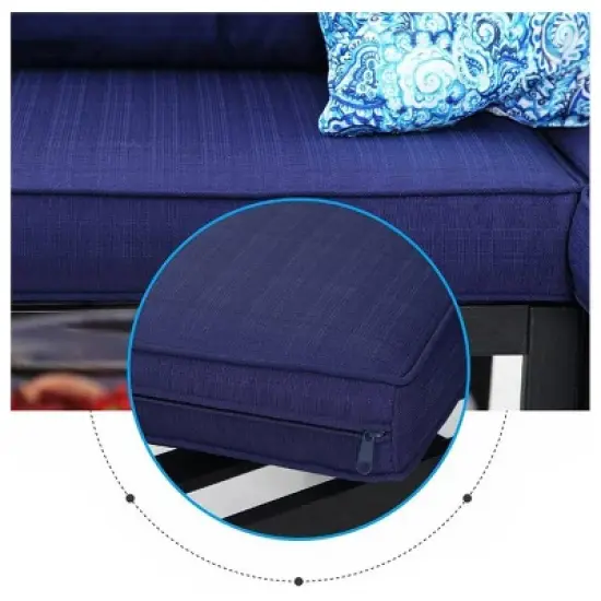 4pc Patio Corner Conversation Set - Blue - Captiva Designs image {2}