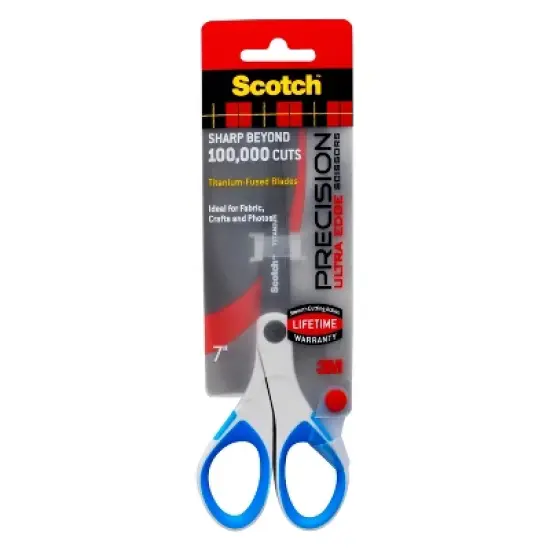 Scotch 7" Precision Ultra Edge Scissors Titanium-Fused (Color May Vary): School & Office, 7 Inch, Multicolor image {3}