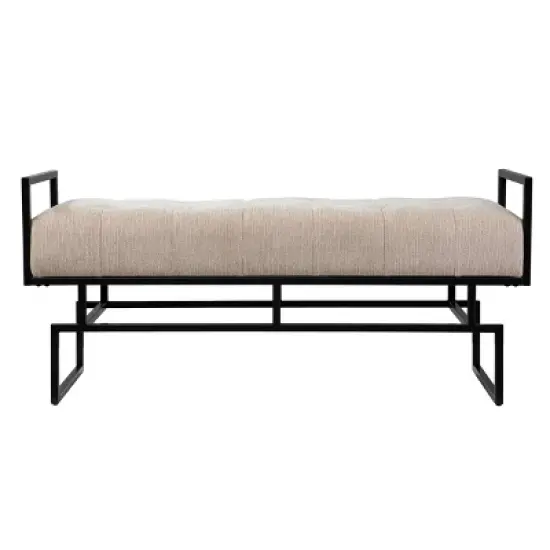 Tedges Upholstered Bench Beige/Gray - Aiden Lane image {2}