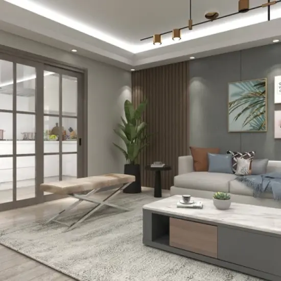 Contemporary Stainless Steel Cowhide X-Bench Beige - Olivia & May image {20}