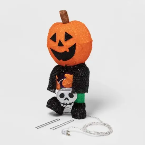 Light Up Pumpkin Trick-or-Treater Halloween Novelty Sculpture Light - Hyde & EEK! Boutique&trade; image {2}