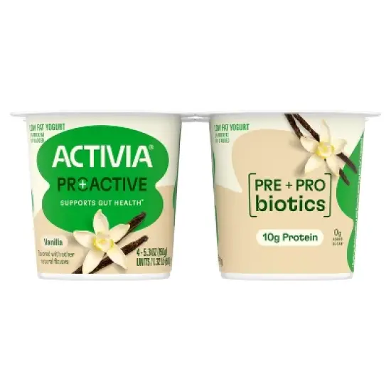 ACTIVIA Vanilla Probiotic Yogurt Cups - 21.2oz/4ct image {10}