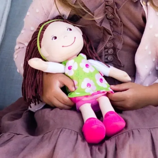 HABA Coco 12" Soft Doll with Brown Hair, Embroidered Face image {2}