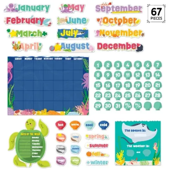 Creative Teaching Press&reg; Sea Friends Calendar Set Bulletin Board Set, 67 Pieces image {1}