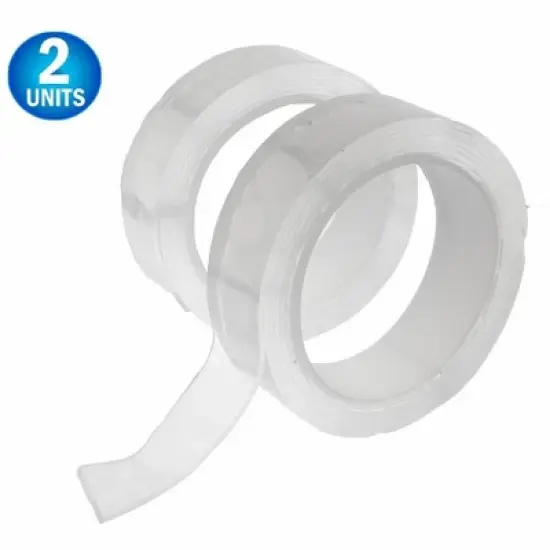 5 Star Super Deals 2pc Magic Gel Nano Silicone Extreme Grip Tape - Double-sided Reusable Washable Traceless Removable Grip Adhesive Clear Gel Tape image {8}