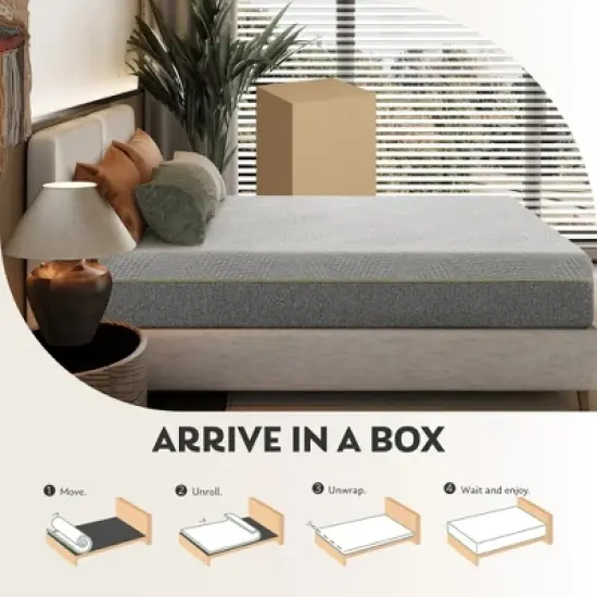 Ego 12" Medium Green Tea Adaptive Memory Foam Mattress image {7}