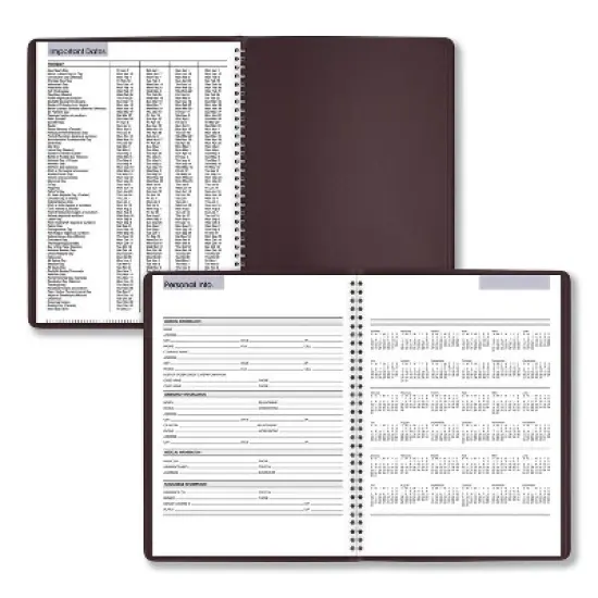 DayMinder Weekly Appointment Book, Vertical-Column Format, 11 x 8, Burgundy Cover, 12-Month (Jan to Dec): 2026 image {3}