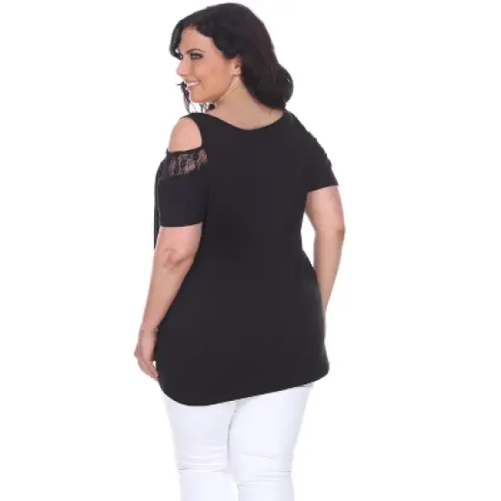 Women's Plus Size Cut Out Shoulder Bexley Tunic Top - White Mark image {2}