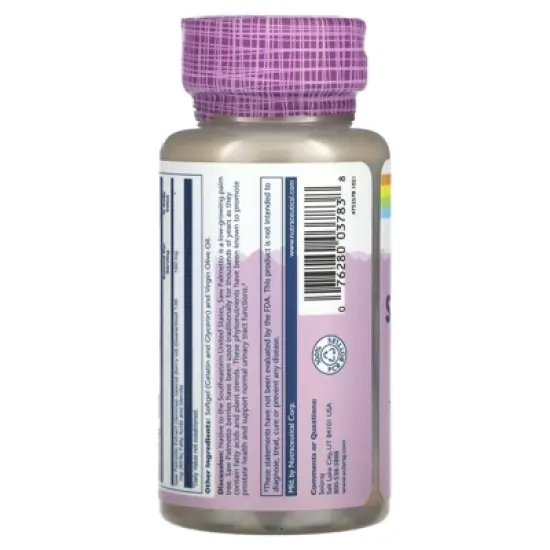 Solaray Vital Extracts, Saw Palmetto, 160 mg, 120 Softgels image {2}