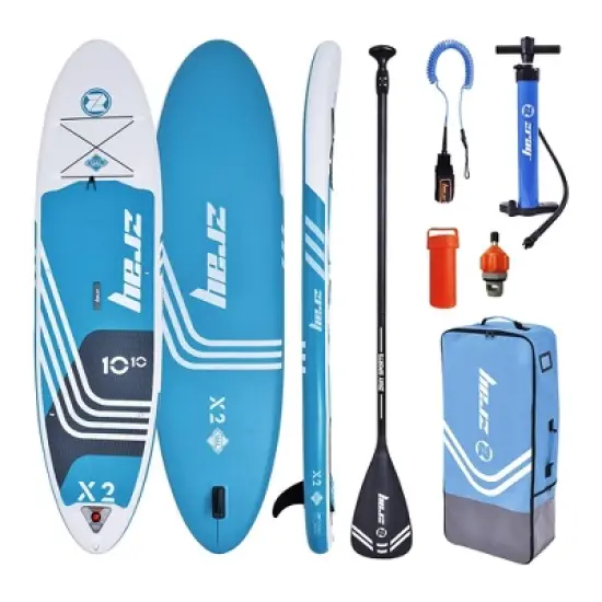 Zray X-Rider Deluxe X2 Inflatable SUP Outdoor Sport All Around Stand Up Paddle Board Kit with Ultimate Agile Light Technology, Blue image {7}