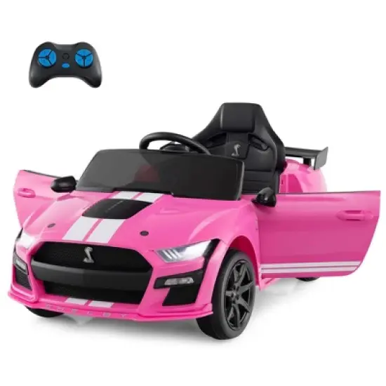 Costway 12V Licensed Ford Mustang Shelby GT500 Kids Ride on Car with Remote Control Black/Navy/Pink/Red image {12}