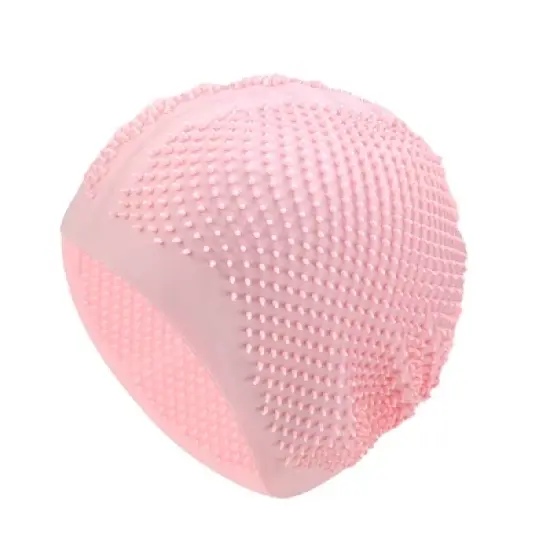 Unique Bargains Silicone Waterproof Embossed Dot Swim Cap 1 Pc image {7}