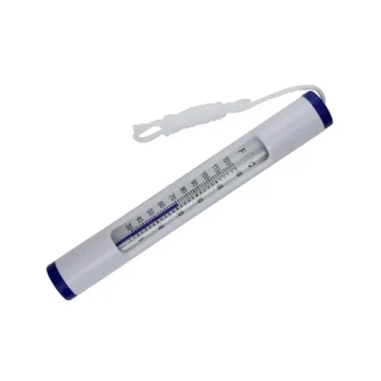 Northlight 6.75" White and Blue Round Swimming Pool Thermometer with Cord image {2}