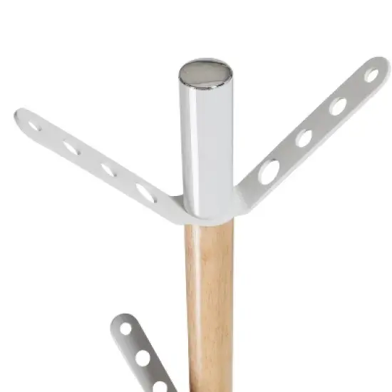 Honey-Can-Do Coat Rack White/Natural image {4}