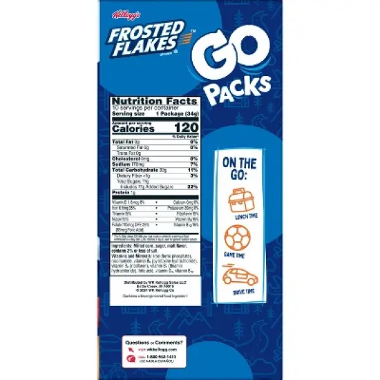 Kellogg's Frosted Flakes Go Packs Breakfast Cereal - 12oz/10ct image {9}