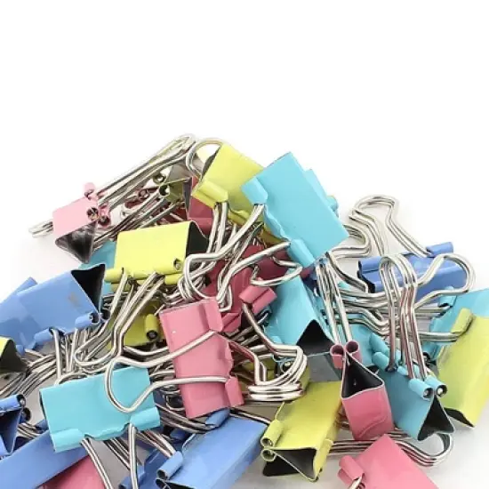 PiccoCasa Office Metal Document Organize Bookbinding Clamp Binder Clips 40Pcs 0.75Inch image {5}